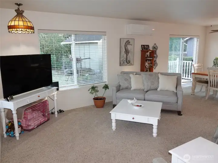 Living Room ~ light and bright. Ductless HP.