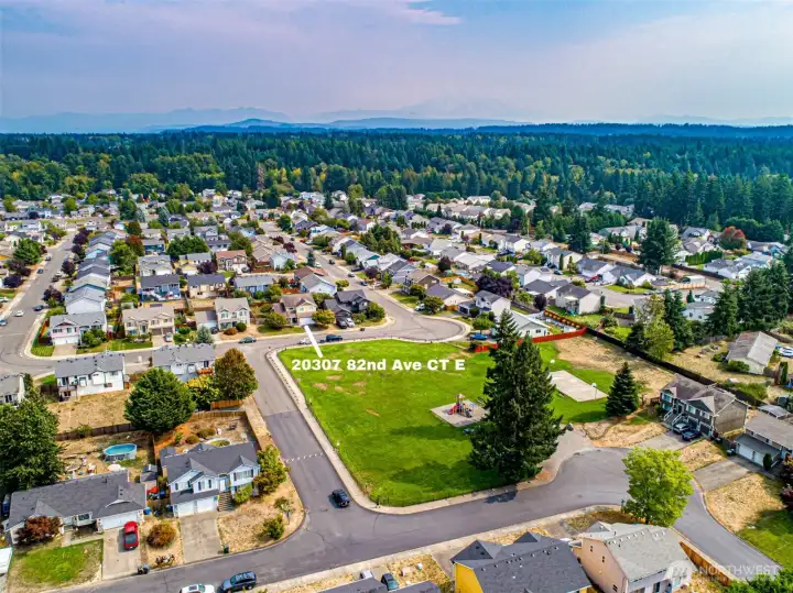 Neighborhood park directly across from the house.