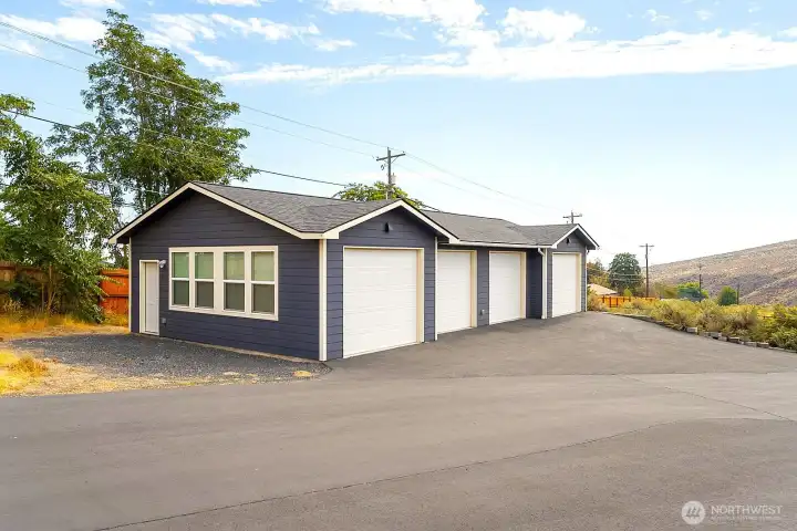 4 car heated garage.