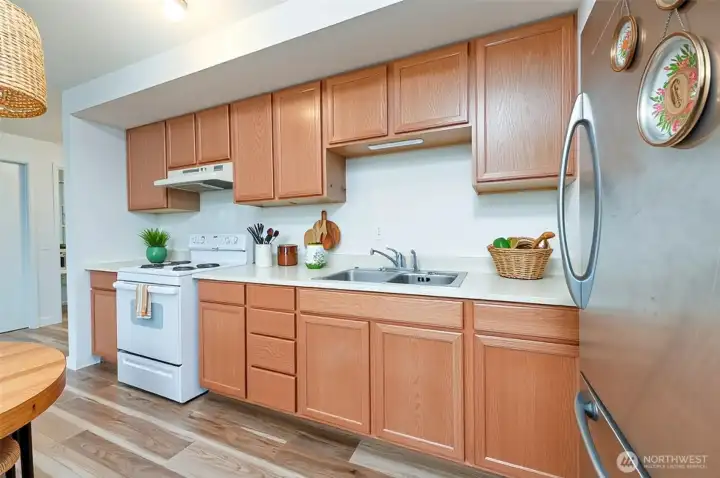 Lower level kitchen *Virtually Staged*