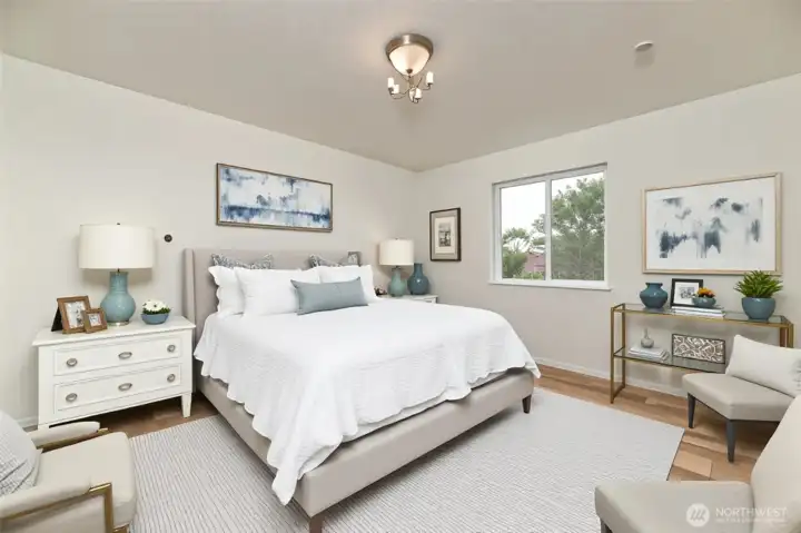 Lower level bedroom with huge walk-in closet. *Virtually Staged*