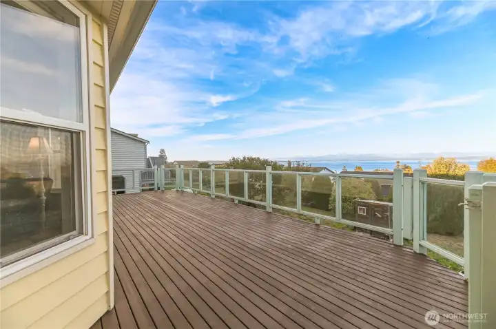 Large deck to enjoy the views. This is off the Main level Primary.
