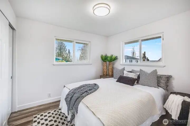 Fully updated, two-window bedroom!