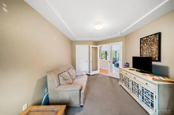 This is a great extra space designed to be a den but was used as an extra living space