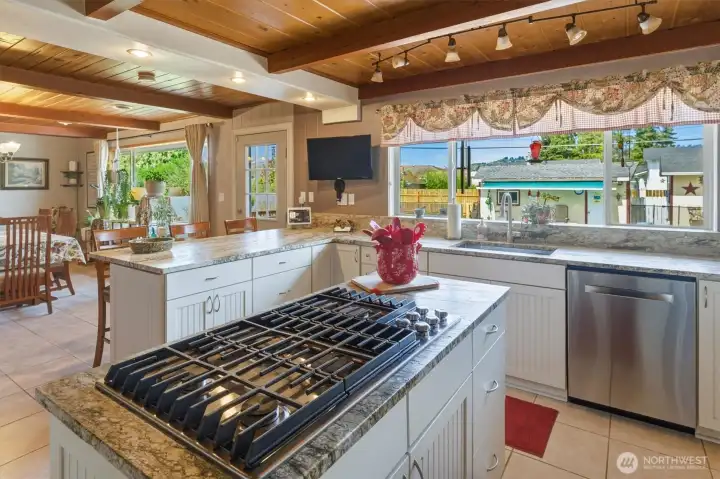 Gas Cooktop in Island.