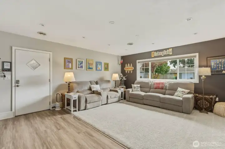 Spacious Family Room could serve as 2nd Primary Suite.