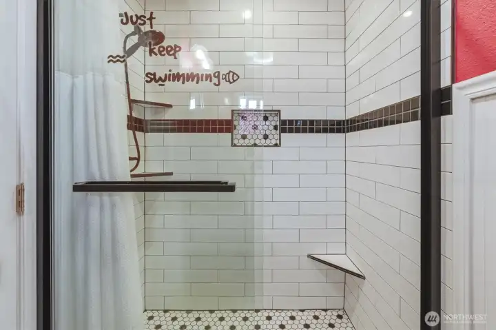 Family Room Attached Bathroom Walk In Shower.