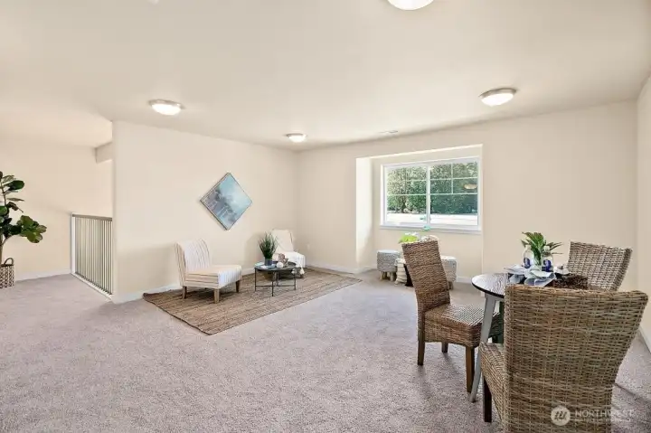 Upstairs loft for breathability.