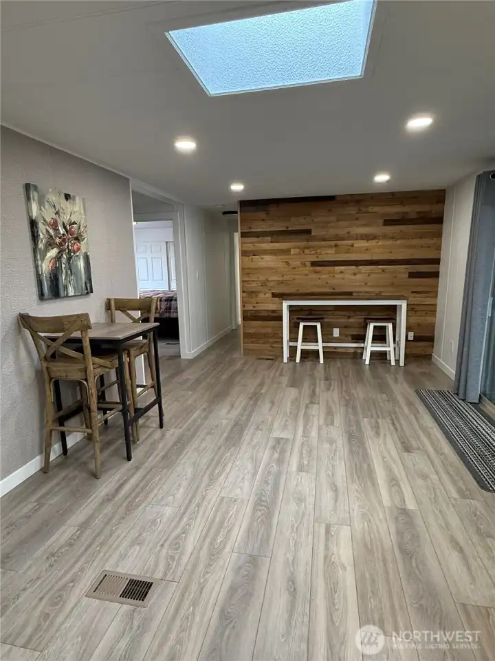 Family room with two eating areas