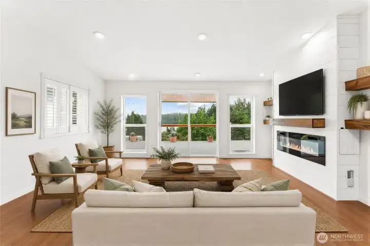 Living room with virtual staging.