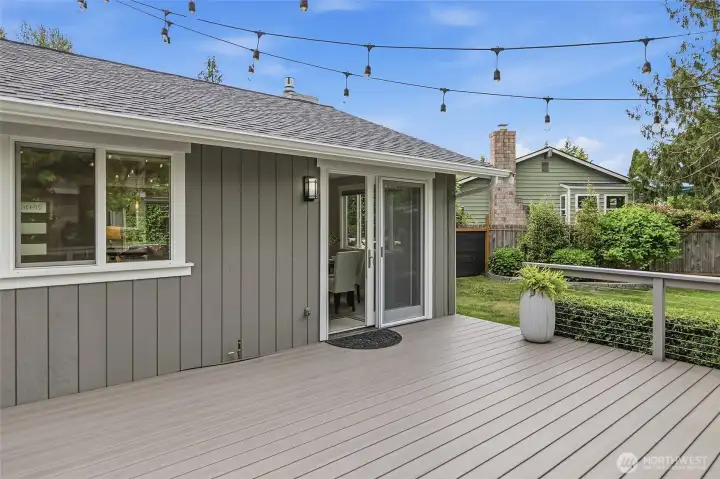 The Spacious Private Deck provides Access to the Private Fenced Backyard and is Accessed from the Dining Area. It is Plumbed for a Future BBQ and Fire Table. A Great Place to Relax and Enjoy time with Family and Friends.