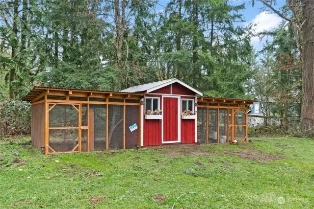 Newer large chicken coop with 4 chickens inside and room for more!