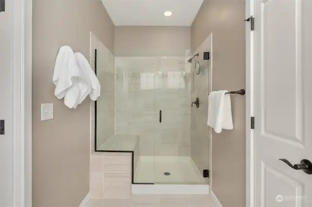 Walk-in shower with bench