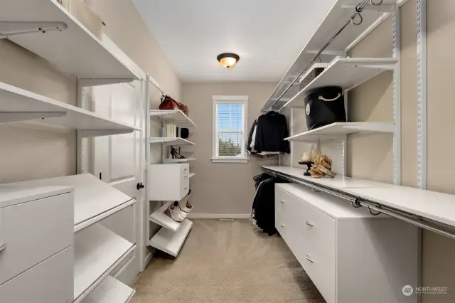 Huge walk-in closet with built in organizers