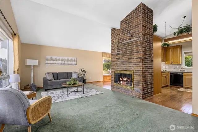 The bright and spacious living room offers plenty of natural light to filter in.