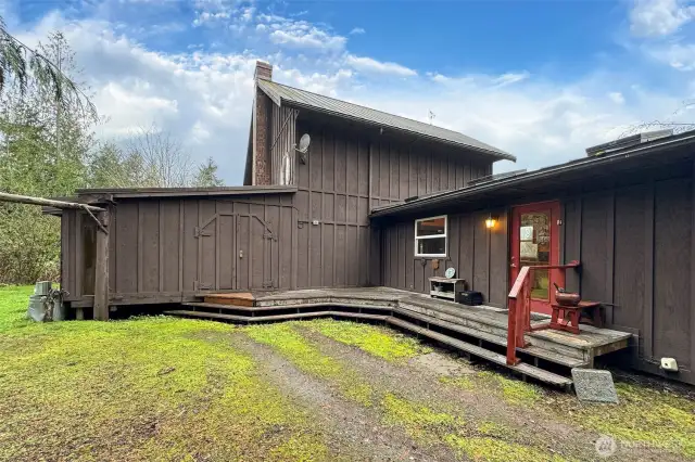 Back door and deck.