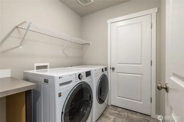 Convenient upstairs laundry room