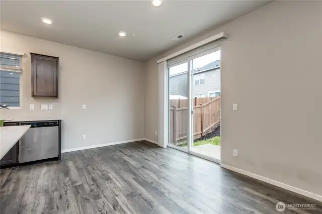 Breakfast nook with slider to back patio