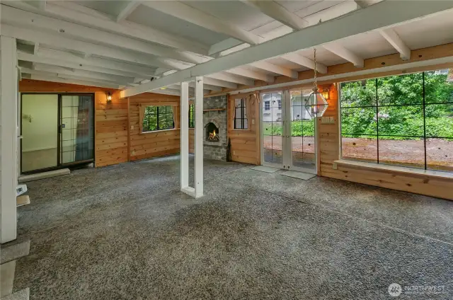 Enclosed patio, looking towards family room and exterior patio.
