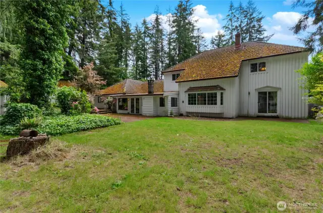 Private back yard. Slider from living room is on right.