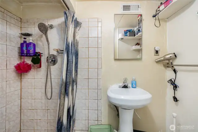 Downstairs 3/4 bathroom.