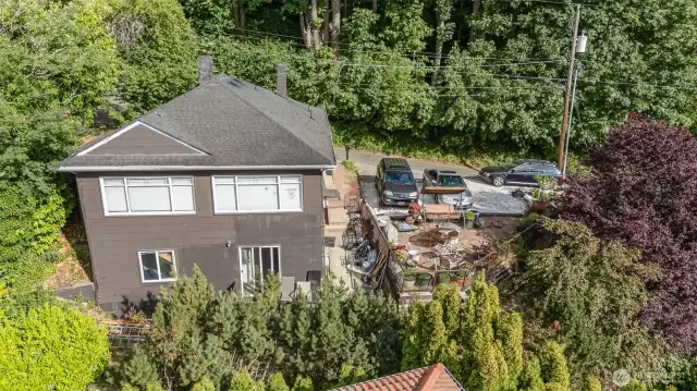 A view of the backside of the home.