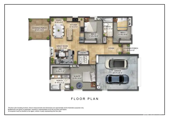Floor plan - 3rd car bay included but not shown