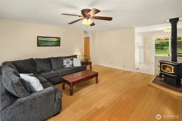 Enter into the living room from the main entrance and quickly start winding down from your busy day.