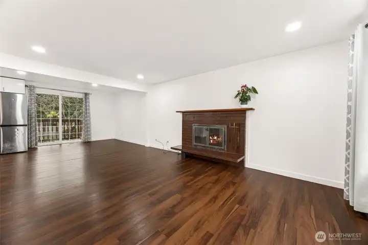 Main living room with fireplace.