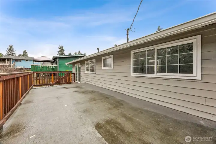 Deck off the dining and kitchen area.