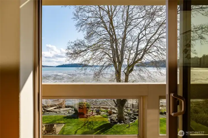 Slider and small balcony from upstairs bonus room...