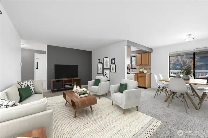 Unit B - Living Room Virtually Staged