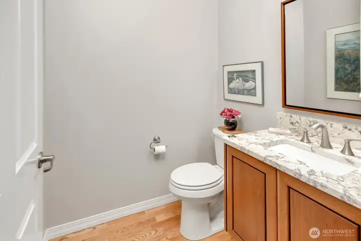 Upgraded Powder Room with Floating Vanity