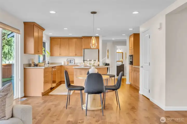 Kitchen with stainless steel appliances