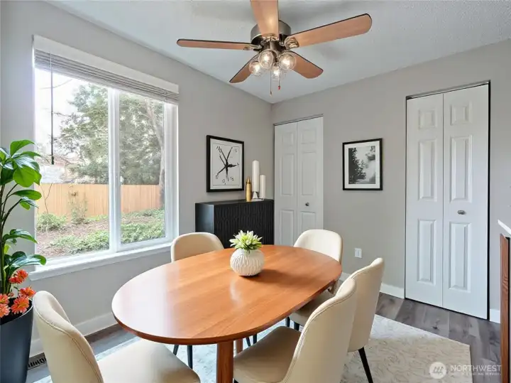 Dining room virtually staged