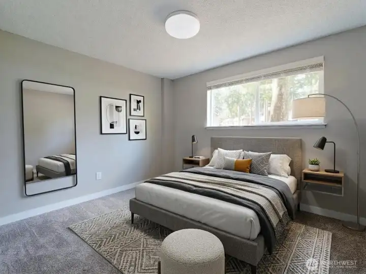 Virtually staged bedroom 1