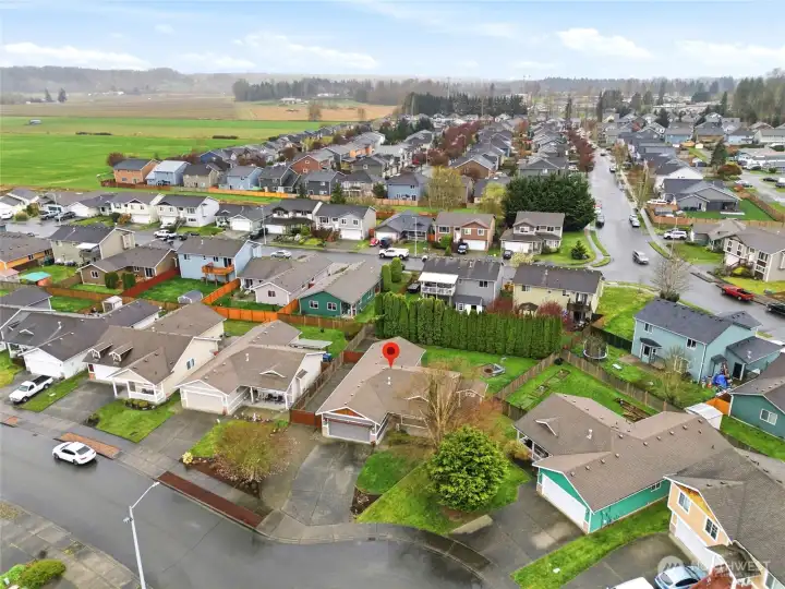 A wonderful mix of agricultural land and residential community.