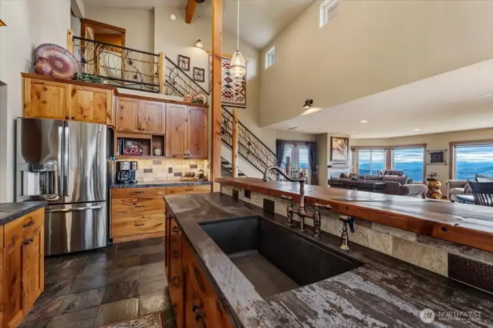 Neolith counter tops and open concept kitchen