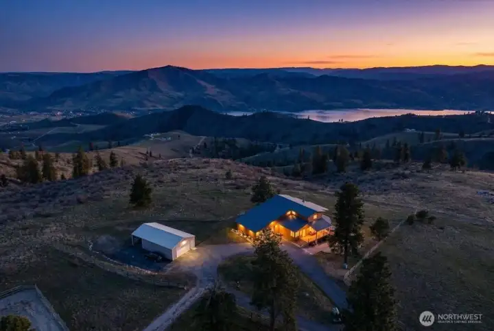 Aerial twilight view