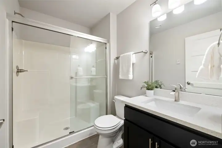 Lower level attached bathroom