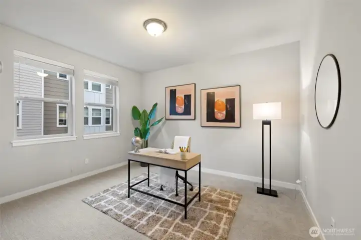 Main floor Bedroom staged as office.
