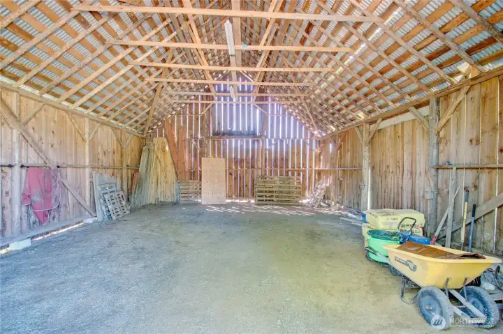 Inside of barn.