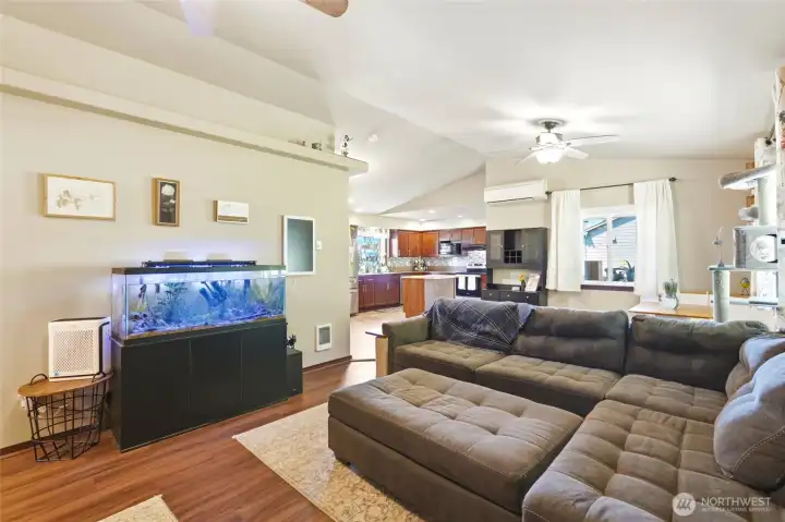 Living room. Open to dining and kitchen.