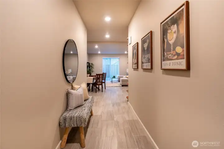 Hallway in basement