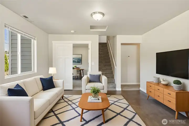 Optional living room or flex space for living room - Staged photo an example.