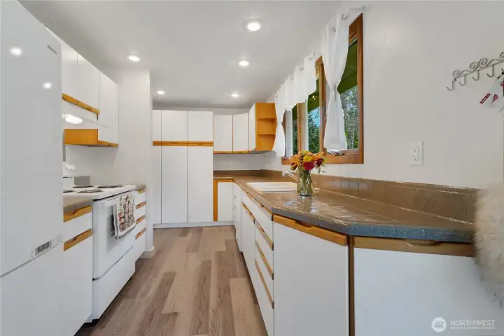 Bright and welcoming kitchen with resurfaced counters