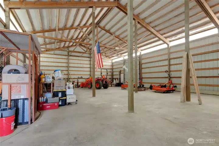 Interior of pole building