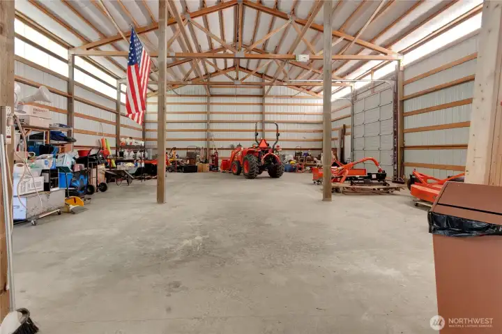 Interior of pole building