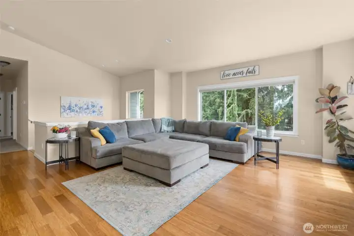Living Room, Vaulted Ceilings, Open Floor Plan