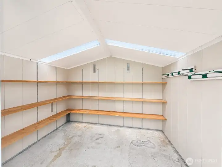 Interior of shed two with skylight